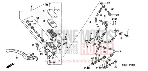MAITRE-CYLINDRE FREIN AV. (CB1300A/SA) CB1300SA5 de 2005